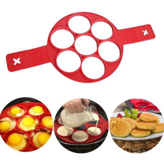 Breakfast Maker Flip Cooker Silicone Non Stick Fantastic Egg Pancake Omelet  Kit~ I1Y0 